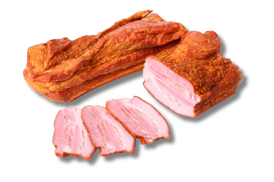 Raw smoked pork meat product "Brisket "Homemade"